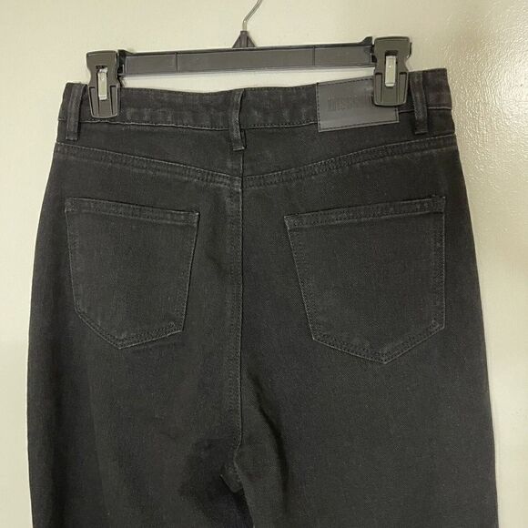 NWT Missguided Black Slim Straight high waist distressed jeans size US 4S - Picture 6 of 6